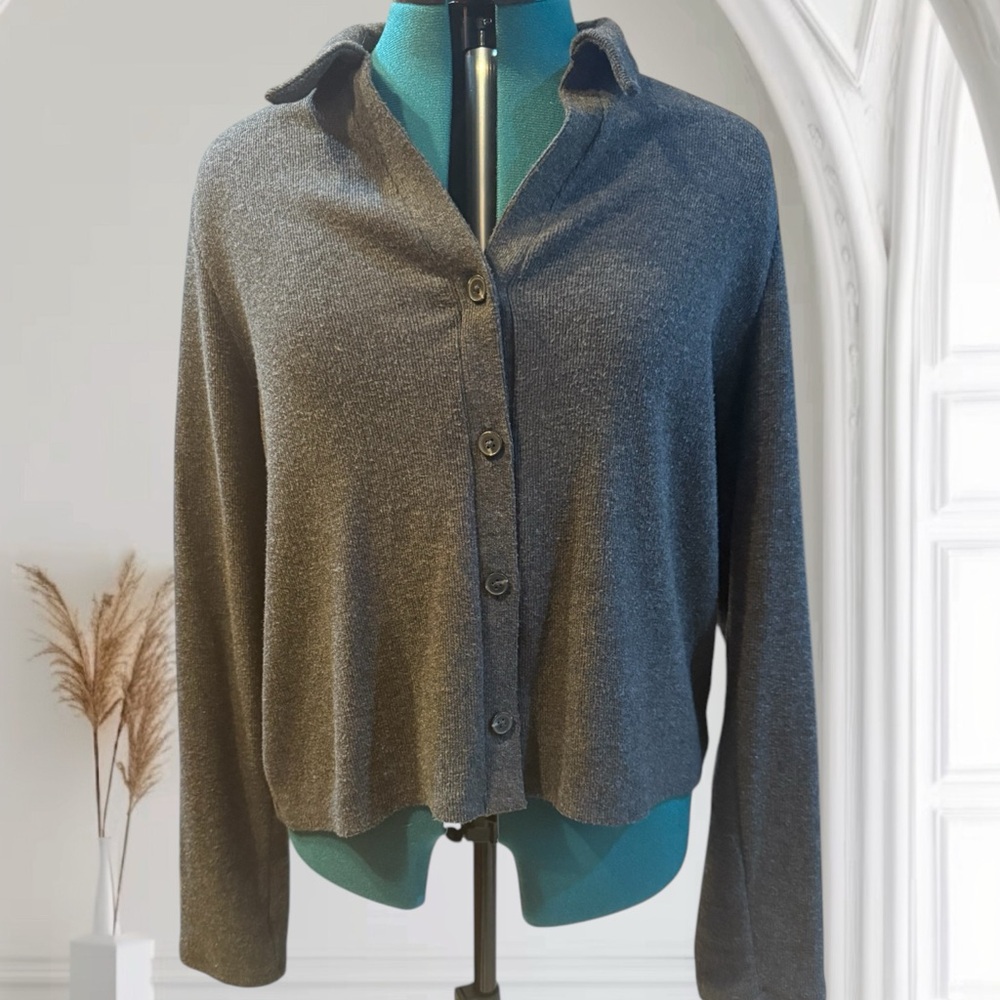 Madewell Gray Button-Up Cardigan